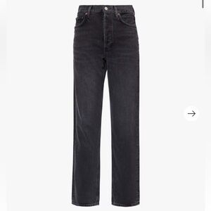 Agolde Black Vintage Wash Straight Leg High Rise